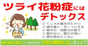 辛い花粉症にはデトックス 薬を飲みたくない、やめたい人に